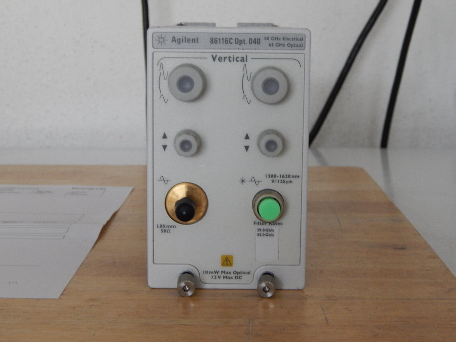 Agilent 86116C 80GHz Electrical/65Ghz Optical Mod. Opt 040, Keysight cal. 4/2025 Agilent 86116C 80GHz Electrical/65Ghz Optical Mod. Opt 040, Keysight cal. 4/2025